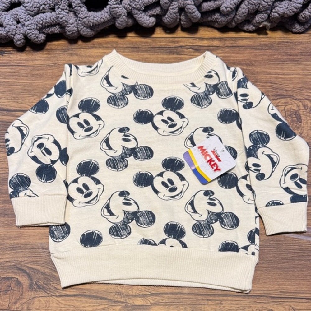 Disney Mickey Mouse Kids Sweatshirt - Cream and Black